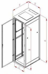 Stojanový rozvaděč Triton 42U,600x1000, skleněné dveře RMA-42-A61-CAX-A1