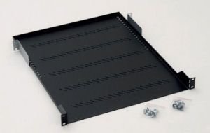 Police Triton s perforací 1U,750mm,černá, 40Kg nosnost RAB-UP-750-A1