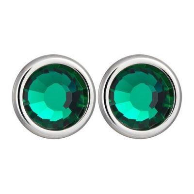 Preciosa Náušnice Carlyn s krystalem Emerald 7235 66