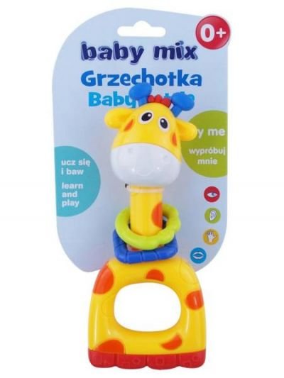 BABY MIX Dětské chrastítko Baby Mix žlutá žirafa