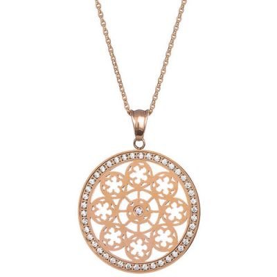 Preciosa Pozlacený náhrdelník s krystaly Rosette 7239Y00