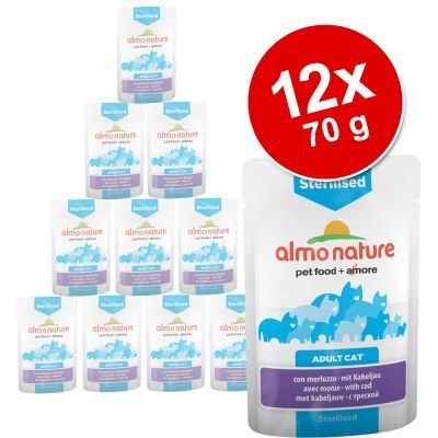 Almo Nature Sterilised kapsičky 6 x 70 g - s treskou