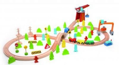 TEDDIES Vlak dřevo s dráhou 75ks