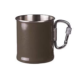 Hrnek nerezový 250ml s karabinou ZELENÝ
