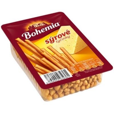 Tyčinky sýrové, Bohemia, 85g, vanička, Bohemia chips