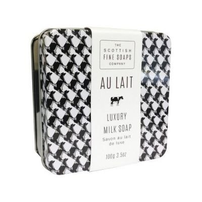 Scottish Fine Soaps Tuhé mýdlo v plechové krabičce Au Lait 100 g