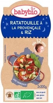 2xBABYBIO Večerní menu ratatouille po provensálsku s rýží 200 g