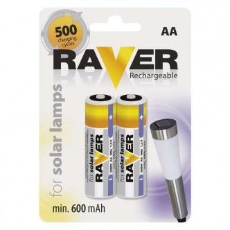 Nabíjecí baterie do solárních lamp RAVER AA 600 mAh, 2 ks