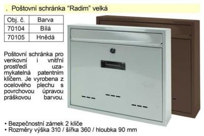 Poštovní schránka Radim velká hnědá