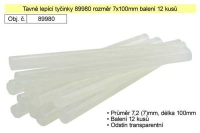 Tavné lepící tyčinky 89980 rozměr 7x100mm balení 12 kusů