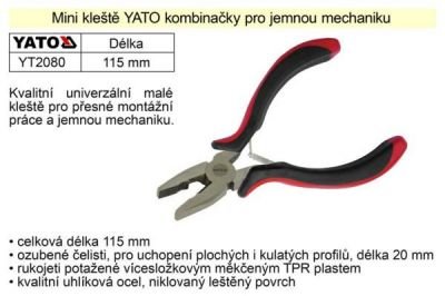 Mini kleště  YATO kombinačky 115mm