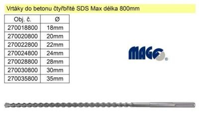 Vrták do betonu čtyřbřitý SDS Max 24x800mm !!!