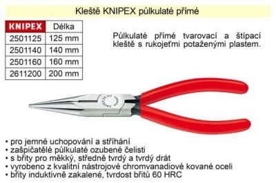 Kleště KNIPEX  půlkulaté přímé 160 mm