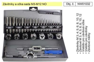 Závitníky a očka sada M3-M12 NO - NW01032