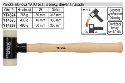 Palička  silonová  265g s broky YATO s dřevěnou násadou