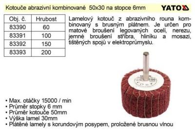 Brusný kotouč stopkový abrazivní kombinovaný 50x30  P-60