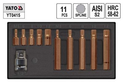 Bity XZN sada 15 dílů YATO (M5-M12)