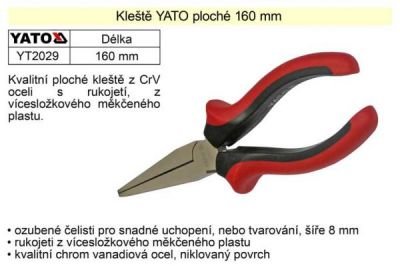 Kleště  YATO ploché 160mm
