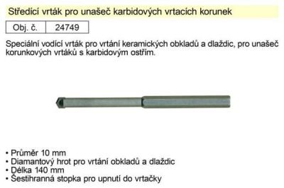 Vrták pro unášeč karbidových vrtacích korunek