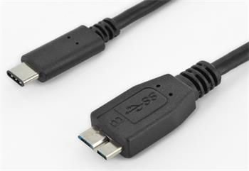 Kabel USB 3.1 konektor C/male - USB 3.0 konektor Micro-B/male, 0,6m