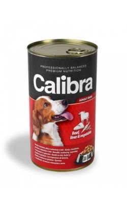 Calibra dog 1240g konzerva hovězí+játra+zelenina v želé