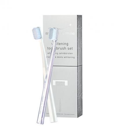 Swiss Smile Whitening Toothbrush Kit dárková sada U - 1pc Medium-Soft Toothbrush White + 1pc Medium-Soft Toothbrush Transparent Bělící zubní kartáčky