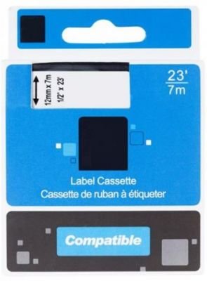 PRINTLINE Kompatibilní páska s DYMO, 45012 S0720520,12mm,7m, červ. tisk/průhl. podklad, D1