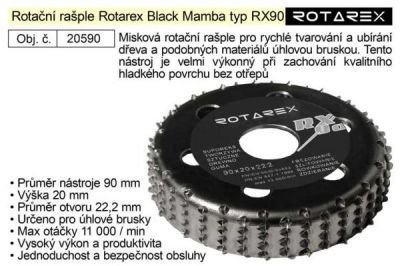 Rotační rašple Rotarex Black Mamba RX 90mm
