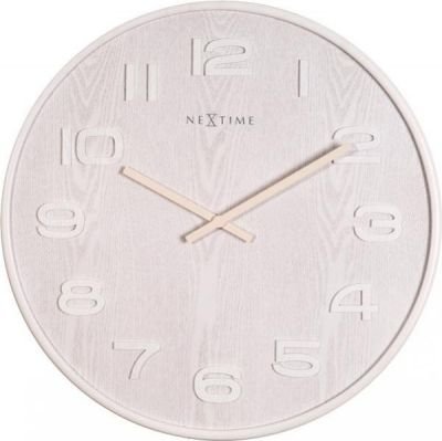 Designové nástěnné hodiny 3096wi Nextime Wood Wood Medium 35cm