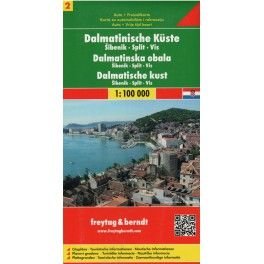 Freytag a Berndt Dalmátské pobřeží 2 - Šibenik, Split, Vis 1:100 000 automapa