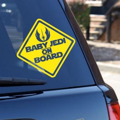 Samolepka Baby Jedi on Board - žlutá