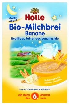 Holle Bio banánová mléčná kaše vhodná od 6. měsíce věku