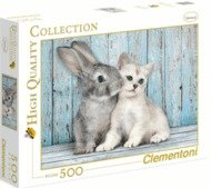 Clementoni - Puzzle 500, Kočka a králík