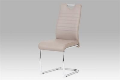 Jídelní židle, koženka cappuccino / chrom DCL-418 CAP