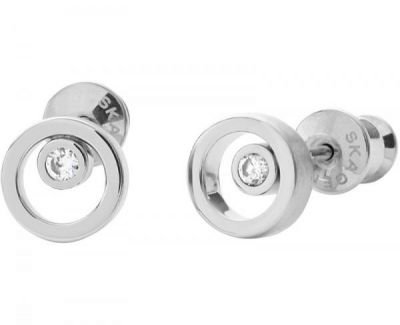 Skagen Dámské ocelové náušnice s krystalem SKJ0836040