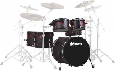 DDRUM Hybrid Kit 6pc Acoustic/Trigger Blk/Red