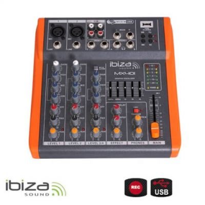 Mixážní pult IBIZA MX401 čtyřkanálový