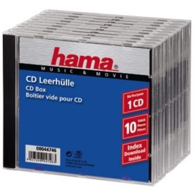 CD BOX náhradní obal, 10ks/bal, transparentní/černá