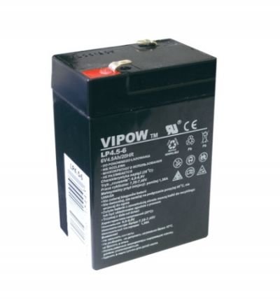 Baterie olověná   6V/ 4.5Ah  VIPOW bezúdržbový akumulátor (4,2Ah)