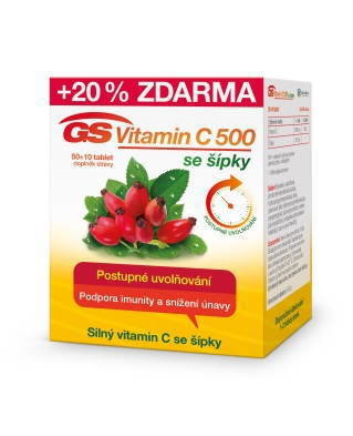 GS Vitamín C 500 se šípky tablety 50+10 2016