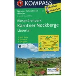 Kompass 66 Biosphärenpark, Kärntner Nockberge, Liesertal 1:50 000 turistická mapa