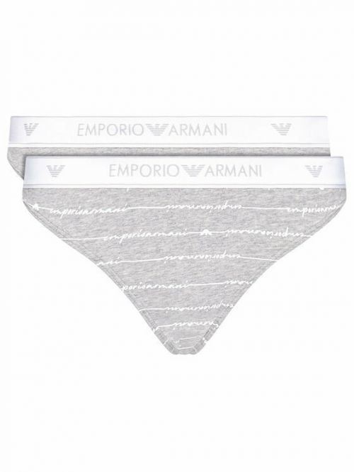 Dámské kalhotky 163334 1P219 04148 šedá - 2 pack - Emporio Armani - XS - šedá