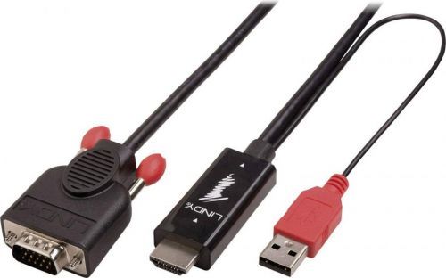 HDMI / VGA kabel LINDY [1x HDMI zástrčka - 1x VGA zástrčka] černá 2.00 m