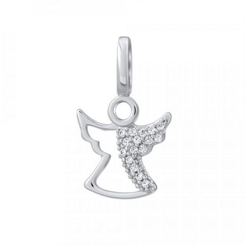 Stříbrný přívěsek anděl Iris se zirkony - FW9292
