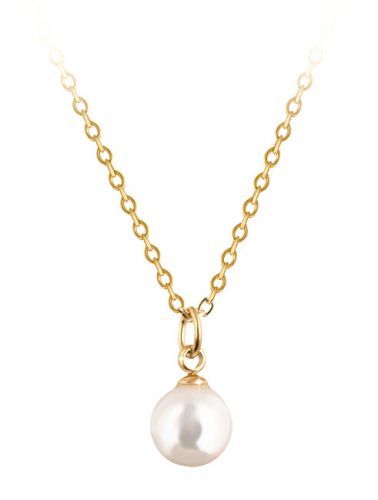Troli Elegantní pozlacený náhrdelník s perličkou VJMS002NR