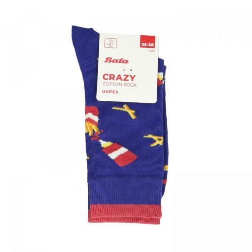 Modré pánské ponožky s motivem hranolek