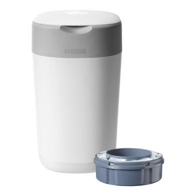 Tommee Tippee Twist & Click Advanced kbelík na pleny, včetně kazety s antibakteriální fólií z udržitelných zdrojů Green v bílé barvě.