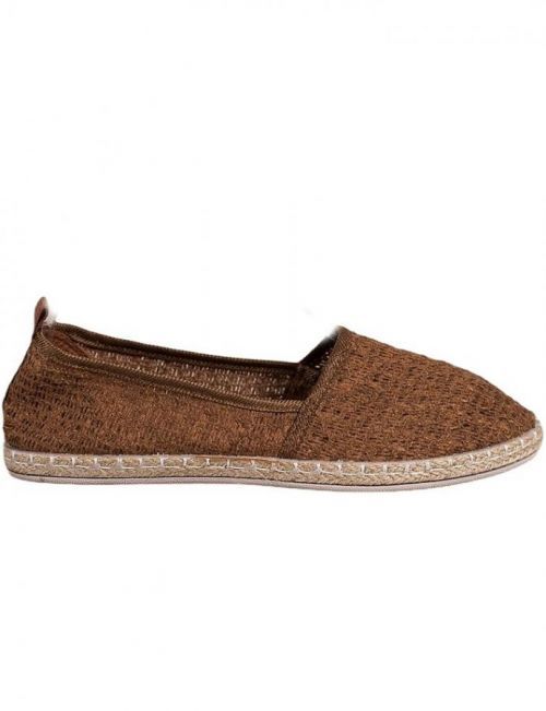 Hnědé látkové espadrilky