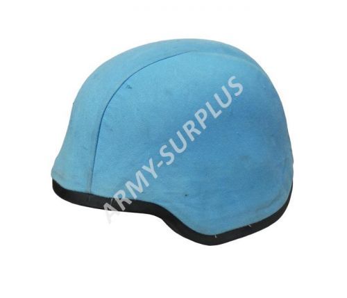 Potah (povlak) na kevlarovou helmu (přilbu) UNPROFOR OSN originál světle modrá s gumovým černým okrajem Velikost: Medium