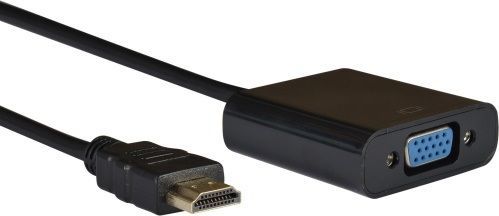 Aq Vga kabel Kv106 - adaptér Hdmi samec - Vga (D-SUB) samice + audio 3,5 mm Jack samice (délka 0,2 m)